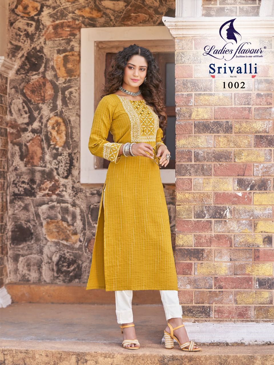 Ladies Flavour Srivalli Fancy Ethnic Wear Wholesale Designer Kurtis Catalog
